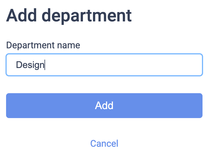 Add Department