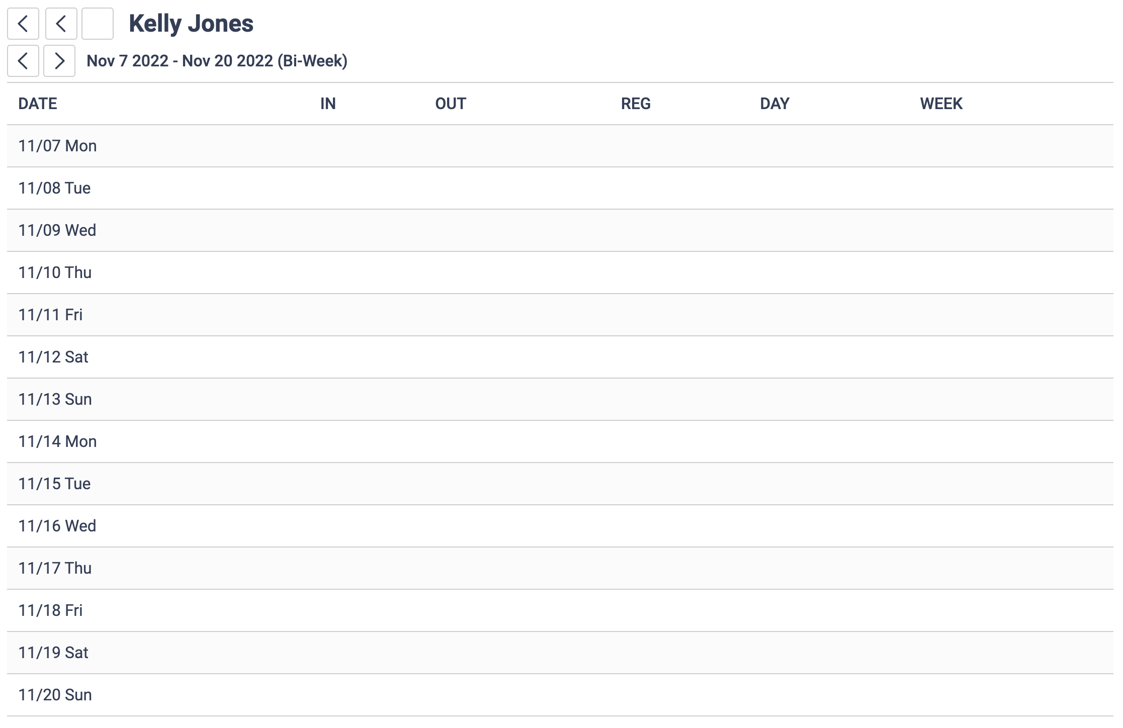 Timesheet Pay Schedule